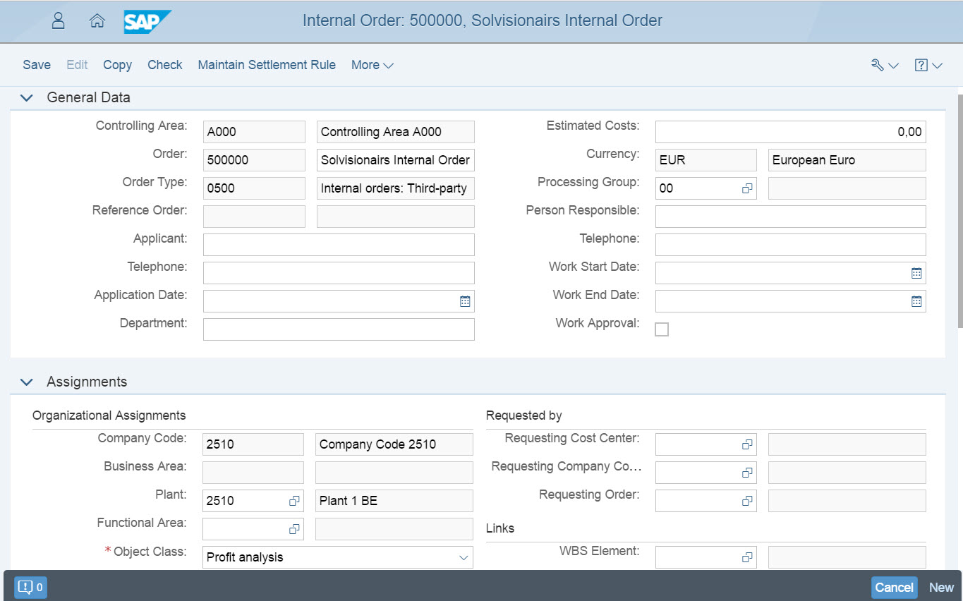 Fiori Internal Order