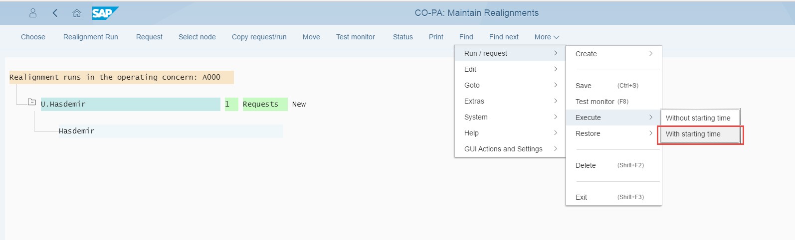 Execute the Realignment run