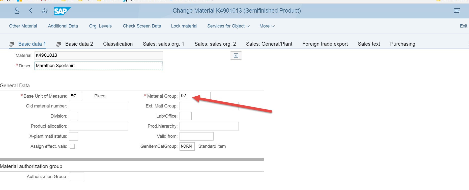 Fiori Material Master