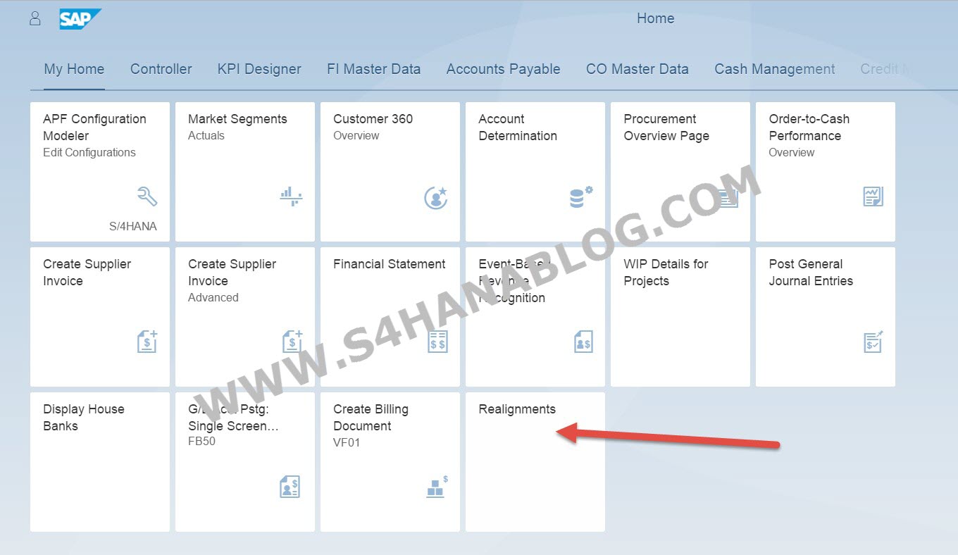Realignment App in Fiori