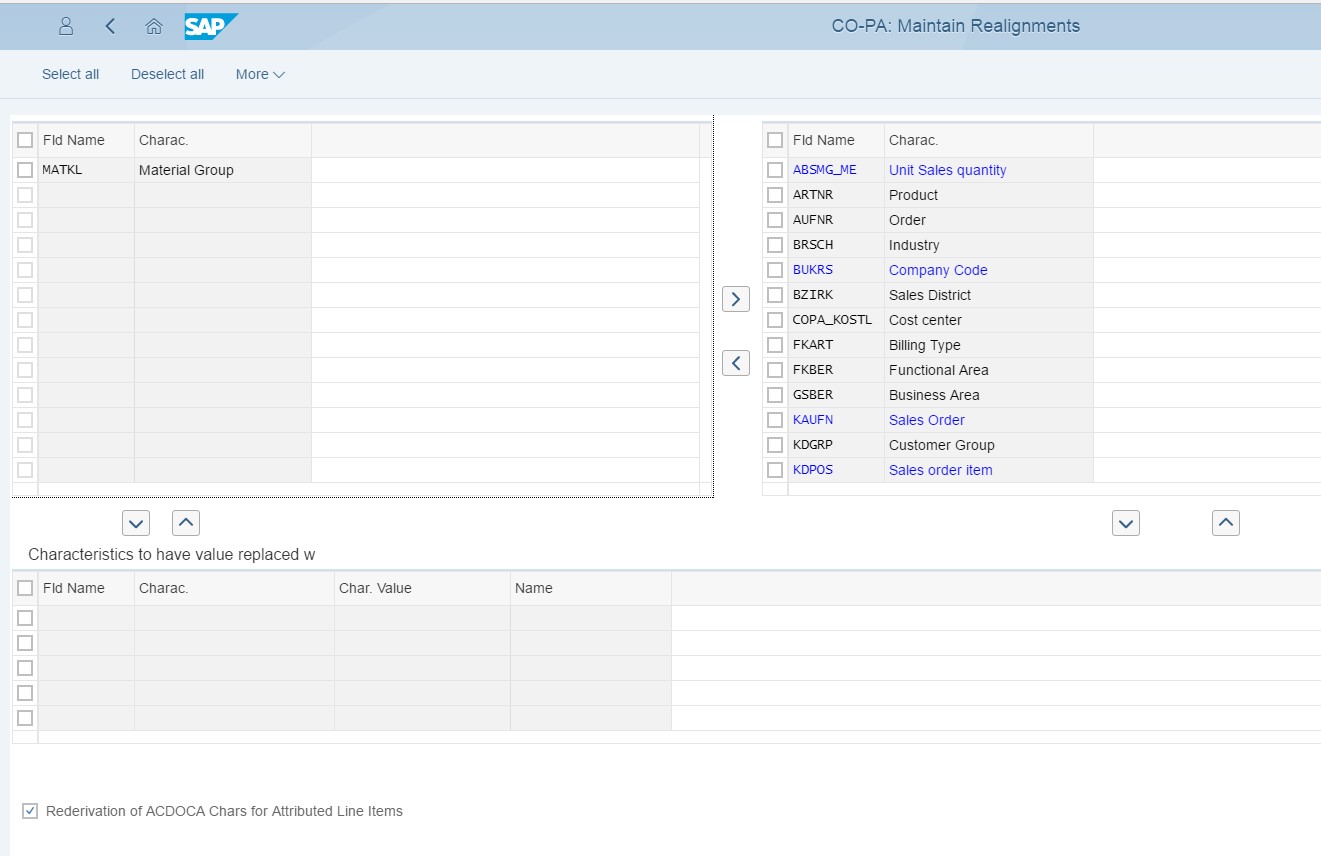 Realignment Conversion Rules